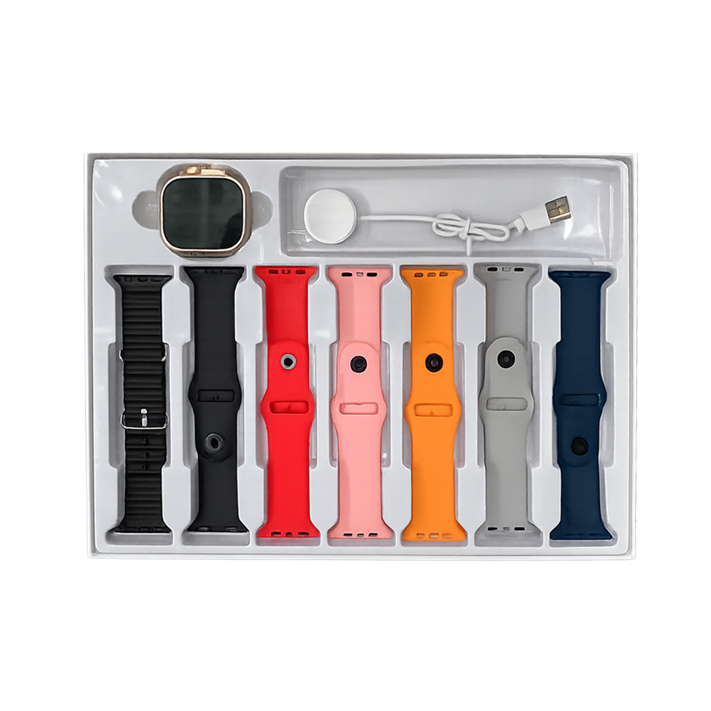 ultra smart watch cn ru100 with 7+1 straps – bluetooth calling, health monitor, waterproof fitness watch ultra smart watch cn ru100 with 7+1 straps – bluetooth calling, health monitor, waterproof fitness watch