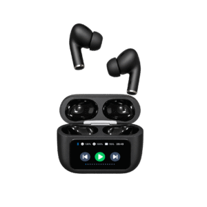 HOME anc wireless earbuds with smart touchscreen display – bluetooth in ear earphones with charging case